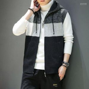 Autumn Kitted Plus Velvet Velvet Vest Sleeless Hooded Sweater Casual Men's Clothing Guin22