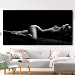 Ritratto moderno Poster e stampe Wall Art Canvas Painting Corpo sexy Donne nude Immagini per soggiorno Home Decor Senza cornice