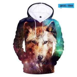 Herrtröjor tröjor sudadera con capucha para hombre y mujer estampado de lobo en 3d dibujos animados djures salva all-matchmen's