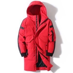 Winter Men's Down Jacket Hooded Fashion Long Down Coat Men Windproof Waterproof Thick Warm Brand Mens Clothing Long Parka 201210