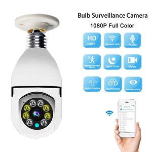 Glühbirne Kamera Wifi Smart HD 1080P Home Security 360° Panorama Cam Indoor Zwei-Wege-Audio Babyphone Handy Fernüberwachung E27 Lampenfassung