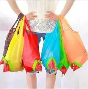 Cute Strawberry Shopping Bags Foldable Tote Eco Reusable Storage Grocery Bag Tote Bag Reusable Eco-Friendly Shopping Bags B0714