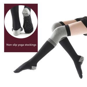 Kniehohe Zehensocken für Damen, lang, rutschfest, Baumwolle, warme Sportsocken für Pilates, Yoga, Fitness