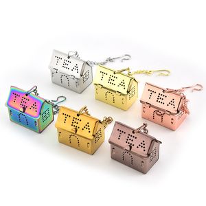 Rostfritt stål Tea Infuser Verktyg Husformad lös löv Tea Silter Filter Teaware Kök Tillbehör KDJK2203