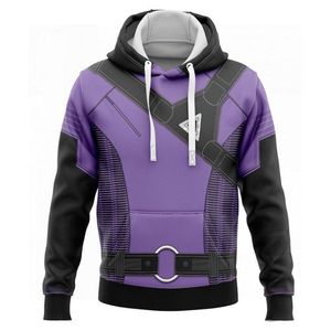 Herrtröjor tröjor hawkeye kate bishop cosplay hoodie 3d tryckt hooded tröja män kvinnor casual streetwear pullovermen's