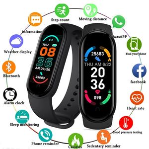 M6 Smart Watch Men Women Child Fitness Bracelet Tracker Heart Rate Monitor Waterproof Sport SmartWatch For Xiaomi IPhone Android Moible Phone