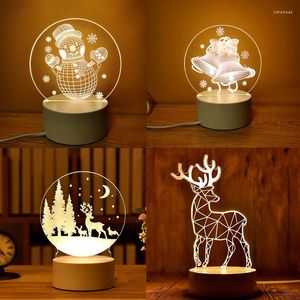 Nachtlichter Jahr Geschenke 3D Lampe Acryl USB LED Neon Zeichen Weihnachtsdekorationen für Zuhause Noel 2022 RaumdekorationNacht