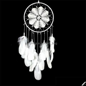 Konst och hantverk Arts Gifts Home Garden Goose Feather Lace Fashion Dream Catcher M￶bler Fj￤drar Fordon Pendant Pae10488 Drop Deliver