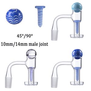 Hurtownia kwarcowa Banger 10 mm 14 mm samca palenie palenia Bangers Wysoka jakość z szklanymi marmurowymi śrubami paznokciami do bongs