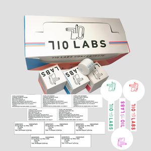 5ml 710labs concentarte small glass jar custom sticker labels child proof black lid