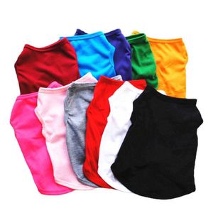 Sublimation Blank DIY Dog Clothes Cotton Dog Apparel Vest Pet Shirts Solid Color T-Shirt For Small Medium Dogs Cats Puppy Kittenthe