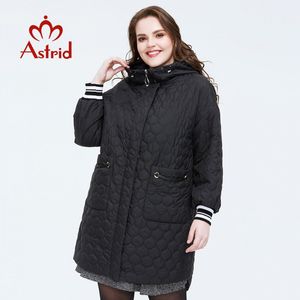 Astrid Spring Arrival Women Jacket Plus Size Midlength Style Ytterkläder Hög kvalitet med en huva kvinnliga kläder AM3511 201026