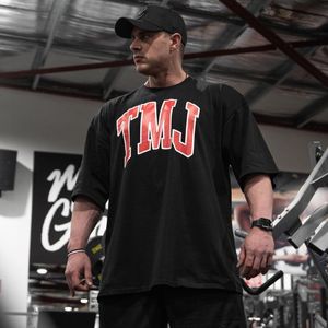 Herr-T-shirts T-shirt lösa kläder Half Gym Hip Bodybuilding Märke Fitness Oversized Streetwear Hop Outdoor Herrärm Cl