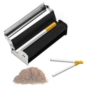 Máquina manual para enrolar cigarro, portátil, acessórios para fumar, 70mm, metal, rolo de tabaco, faça você mesmo, ferramenta de papel, presente para homens