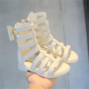 Designer Children Girls Sandals Bow Back Zipper Rome Shoes High Gladiator Sandal Summer kids princess Footwear Boots