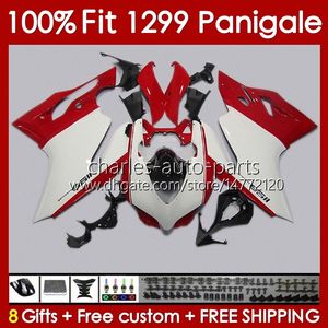 OEM Body For DUCATI Panigale 959 1299 S R 959R white glossy 1299R 15-18 Bodywork 140No.8 959-1299 959S 1299S 15 16 17 18 Frame 2015 2016 2017 2018 Injection mold Fairing blk