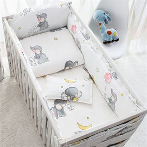 69pcs Elephant Baby Bedding Conjunto de algodão Decor de quarto de algodão menino menino Cabrinho de cama de cama de cama de cama 1206012070cm 220531