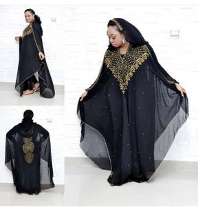 Африканский размер платья Dashki Diamond Beads Abaya Dubai Мусульманский вечерний плащ с капюшоном