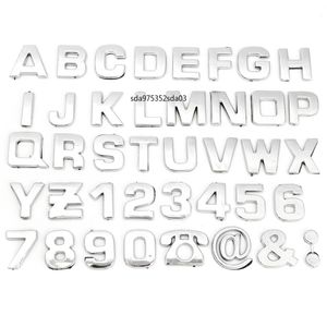 Wholesale 3d alphabet stickers for sale - Group buy 1pcs D DIY Chrome ABS Alphabet Letter Number Symbol Car Decal Stickers Universal For Honda VW Toyota Skoda Ford Peugeot2036