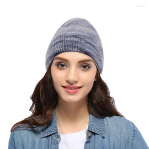 Beanie/Totenkopfkappen Frauen Winter Gestrickte Mützen Hüte Herbst Lässige Elastische Korallen Samt Damen Weibliche Skullies Weiche Warme Slouchy Motorhaube Delm2