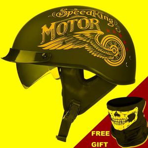 Hełmy motocyklowe Retro Hełm Moto Scooter Vintage Half Face Biker Motorbike Crash Casco Dot CertificationMotorCycle