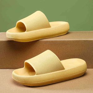 Summer New Fashion Men Women Thick Platform Super Soft Vintage Anti-Slip Home Slippers High Quality Outdoor Beach Eva Flip Flop G220518