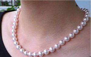 Collana annodata a mano naturale 10-11mm bianco rotondo perla d'acqua dolce catena maglione perla 18 pollici