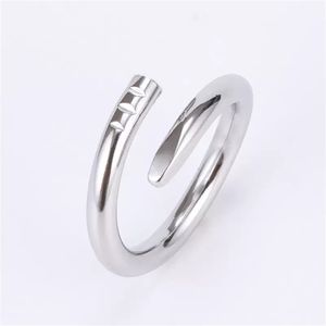 Designer Rings Band Luxury Mens Ring Womens Nail Screw Gländsk flickvän Rostfritt stål Design smycken Fashion Classical Rose Gold Silver Couples Diamond Ring