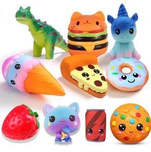 Jumbo Toys Kawaii Fries Panda Squishy Cake Deer Milk Squeeze Toys Slow Rising Cream Scented Antistress Child Kid Baby Toys F0817