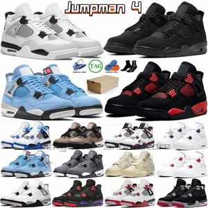 Scarpe da basket JUMPMAN 4 Scarpe da ginnastica da uomo da donna Blue Red Thunder 4s Canvas White Oreo Sail 2022 Craft Black Cat Fire Red Sneakers sportive University Pink Midnight Navy