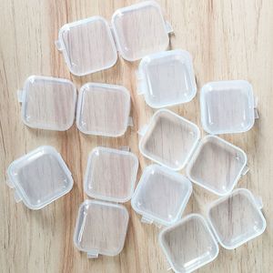 ミニクリアプラスチック製の小さな箱ジュエリー耳栓ストレージケースコンテナビーズメイクアップオーガナイザー旅行屋外用品