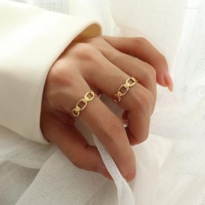 Anéis de casamento Marka French Brand chegando Hollow Out Woman Aberto Ajustável 18 K Anel de ouro Moda 316 l Jóias de aço inoxidável EDWI22