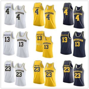 Nikivip Michigan Wolverines College #4 Isaiah Livers Basketball-Trikots #13 Ignas Brazdeikis #23 Ibi Watson Herren genäht individuell mit beliebiger Nummer und Name