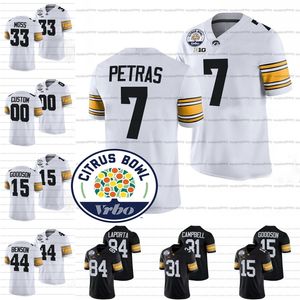 A3740 Iowa Hawkeyes 2021 Citrus Bowl NCAA Jersa de futebol Spencer personalizada Petra Riley Moss Tyler Goodson Seth Benson Jack Campbell Sam LaPorta