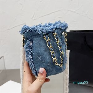 Mini Bucket Bags Designer Letter Print Denim Canvas Classic Quilted Plaid Premium Hardware Chain Adjuster Axel Bag Luxury Ladies