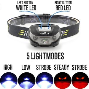 Running LED Headlamps Headlamp Rechargeable USB CREE 5W Camping Walking Fishing Headlight Perfect For Reading Hiking Hnikp