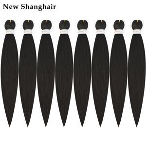 Wholesale yellow grey hair resale online - New Shanghair inch Pre Stretched Braiding Hair Synthetic Jumbo Braid Hair Extensions Easy Braids Twist Hair