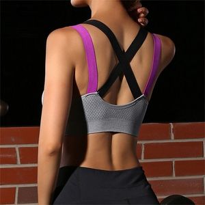 Womens Fitness Yoga Push Up Sports Gym Running Padded BH Top Sport Brassiere Athletic Sportswear T200601