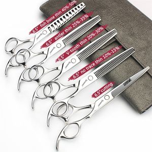 6/6.5/7/7.5 inch scissors 440c steel hairdressing non-slip wear-resistant stainless for free hairdressers 220317