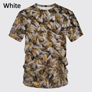 T-shirts 2022 Est Bee 3D-utskrift T-tröja mode nyhet djur honung skjorta unisex hajuku avslappnad