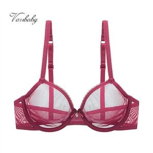 Varsbaby Women S Sexy Unlined Unnowning Transparent34カップ糸レースUnderwire Solid Bras LJ200821