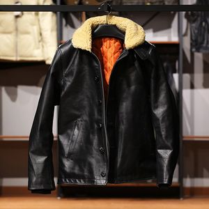 Herren-Echtlederjacke, Pelzkragen, Wintermäntel, dicke, warme Bomberjacken, Windjacken, wasserdichte Slim-Fit-Daunenparkas in Übergröße