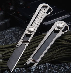 Neue Ankunft EDC Taschenmesser SK Stahl Schwarz Klinge TC4 Titanlegierung Griff Outdoor Utility Messer K1610