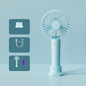 Portable 3 Speeds USB Mini Mute Hand-held Fan For Summer Office Student Desktop with Retail Box