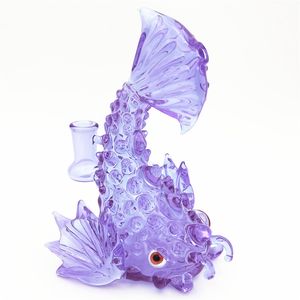 Pesca de gato de gato de água de vidro Rig Purple Rig 14,4 mm Menção de cachimbo de cachimbo de cachimbo feminino