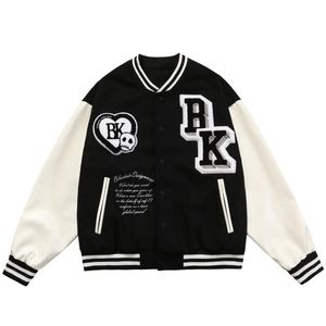 Herrjackor Lacible Bomber Jacket Skull Frame Love Letter Varsity Uniform Baseball Men Coat Harajuku Streetwear Hip Hop Tops