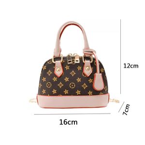 1Pcs 2022 Women Kids Fashion Handbag Pu Leather Print One Shoulder Messenger Mini Wallet Shell Bag Purse