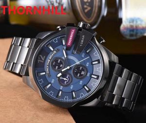 Movimento da uomo Orologio al quarzo Multifunzione Multi fuso orario Data automatica Sport militare Acciaio inossidabile Classico Orologio da polso generoso Orologio con piccoli quadranti funzionanti