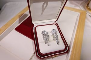 leopard Simple cheetah dangle Earring Diamond chandelier Earrings Lady Jewelry Dance party Superior Quality
