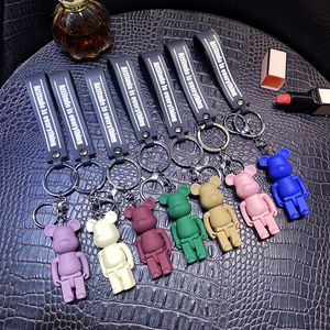 New monochrome violent bear keychain cute creative cartoon lovers key pendant doll bag key chains